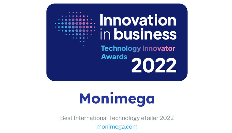 Monimega awarded as best international technology eTailer 2022